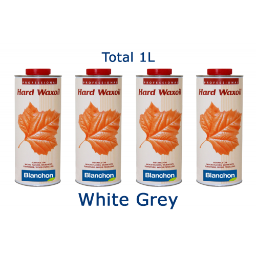 Blanchon HARD WAXOIL (hardwax) 1 ltr (four 0.25 ltr cans) WHITE GREY 04121311 (BL)